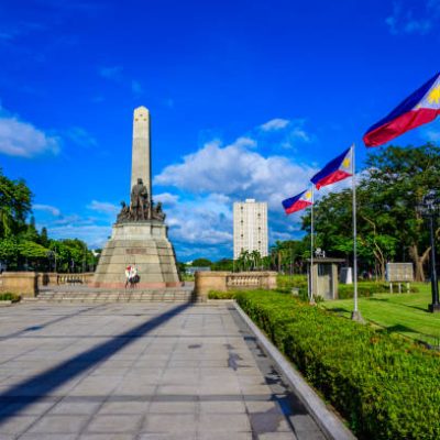 Monument in memory of Jose Rizal in Rizal park in Metro Manila, Philippines
